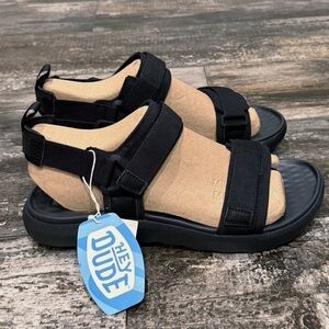 Hey Dude Carson Sandal Mens Size 12 Sport Mode Black Comfort